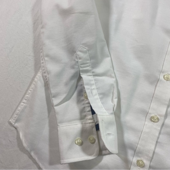 Pearly Vine Button down shirt Contrasting collar and Cuff White Blue Shirt XS - Picture 11 of 12